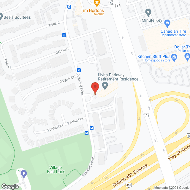Livita Parkway Retirement Residence in google map