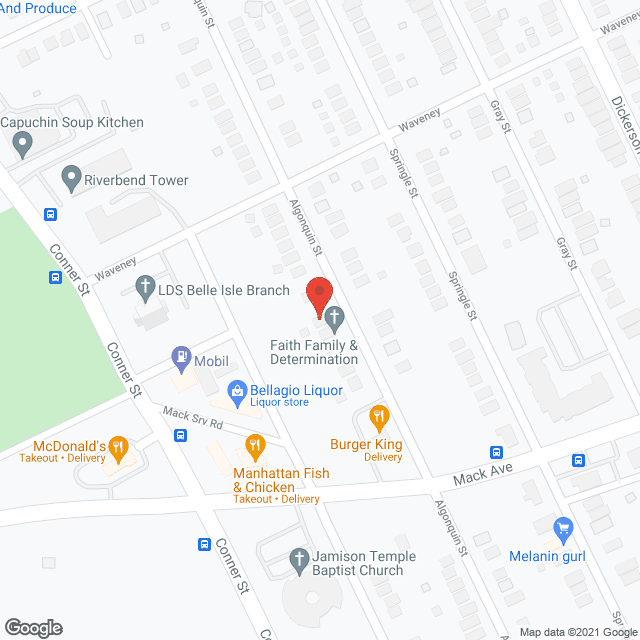 Faith Family and Determination in google map