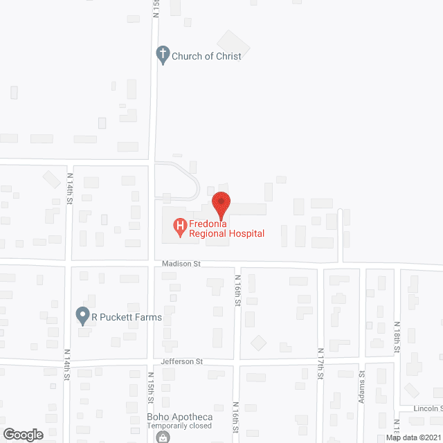 Fredonia Regional Hospital in google map
