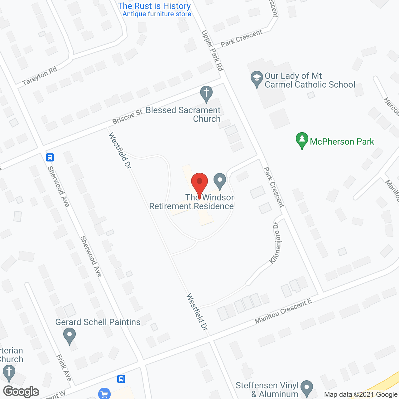 The Windsor Retirement Residence in google map
