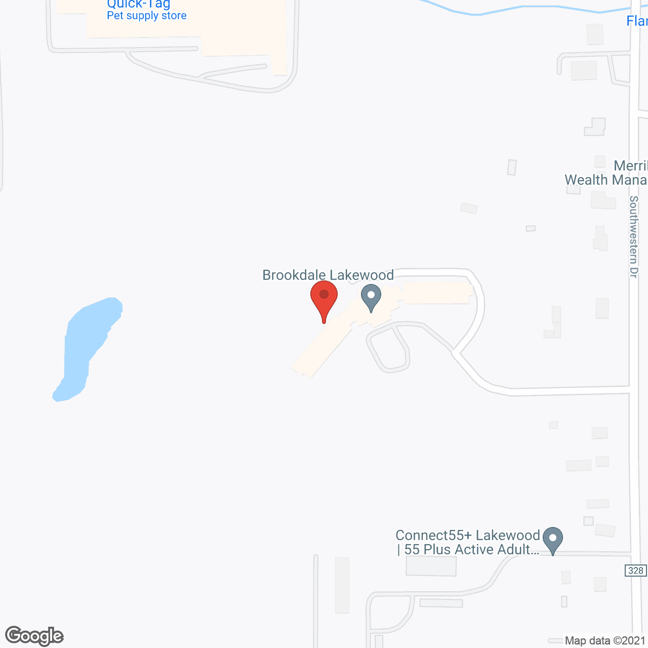 Brookdale Lakewood AL in google map