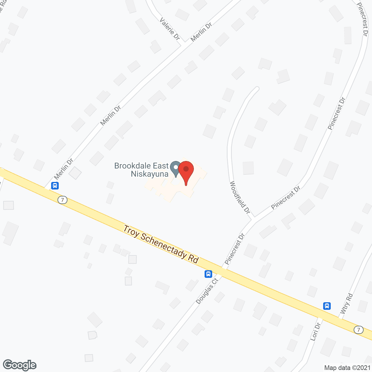 Brookdale East Niskayuna in google map