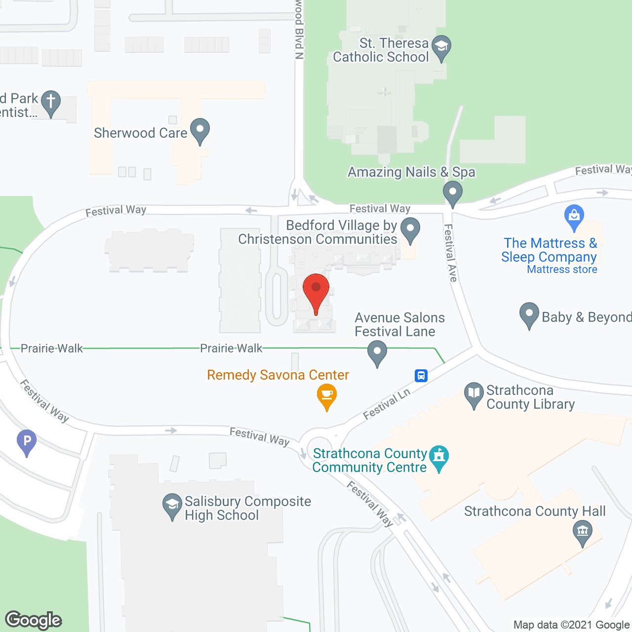 Bedford Village in google map