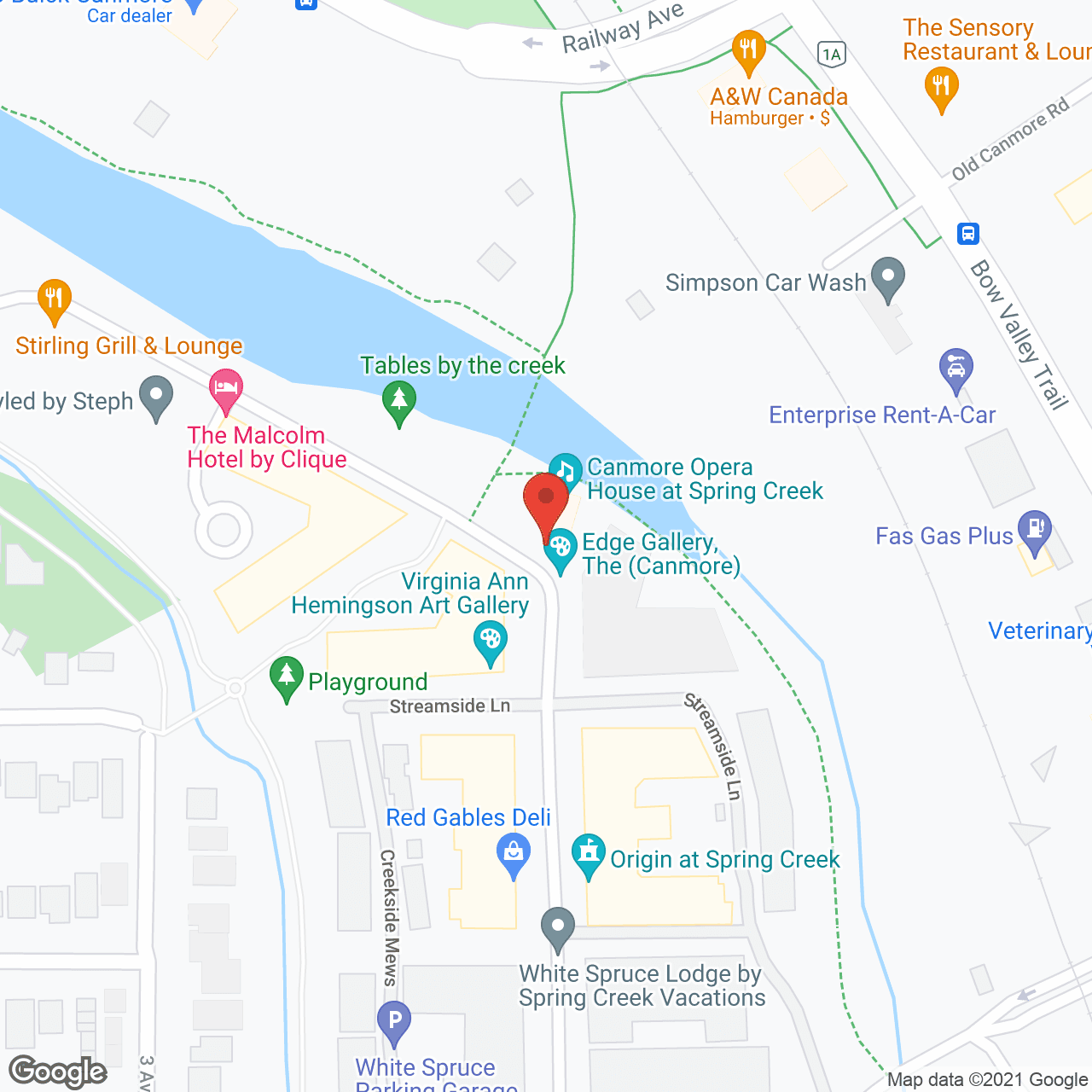 Origin at Spring Creek in google map