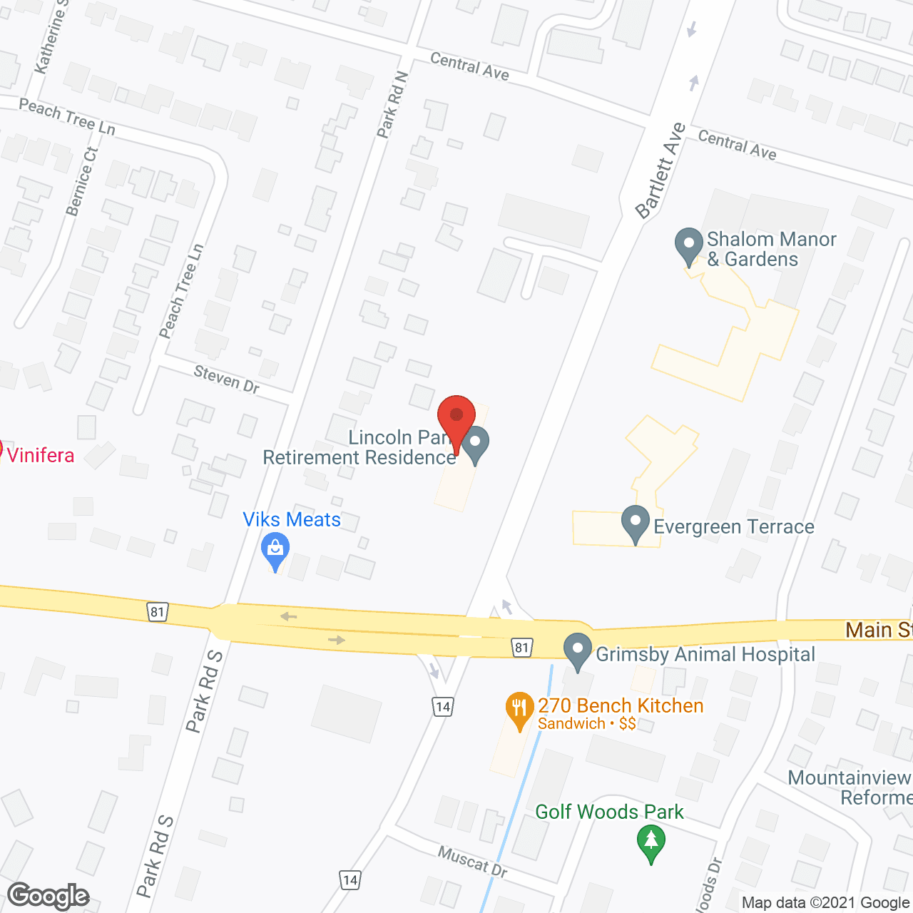 Lincoln Park Retirement Residence in google map