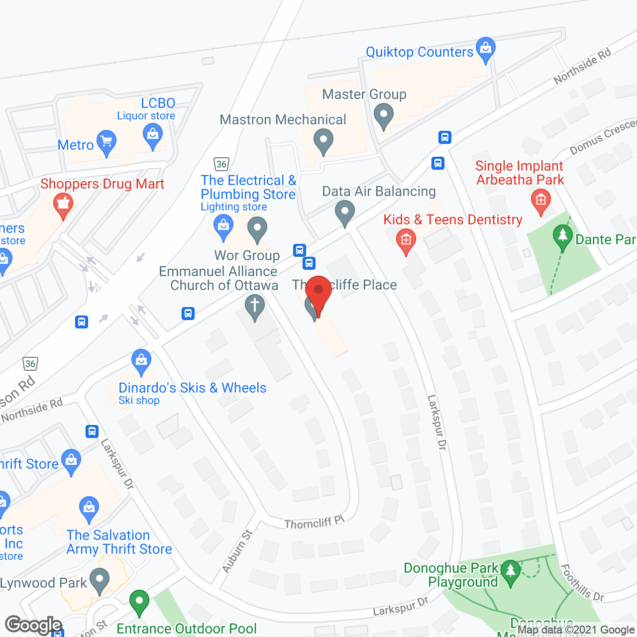 Thorncliffe Place Retirement Home in google map