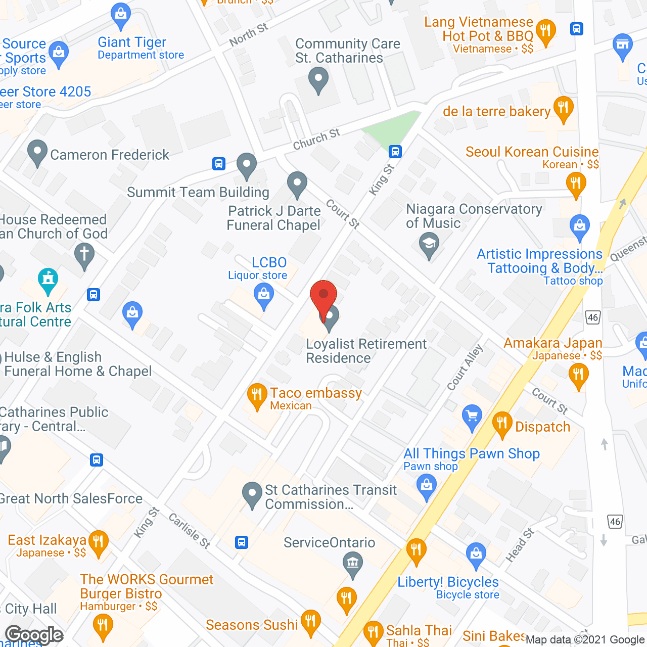 Loyalist Retirement Residence in google map