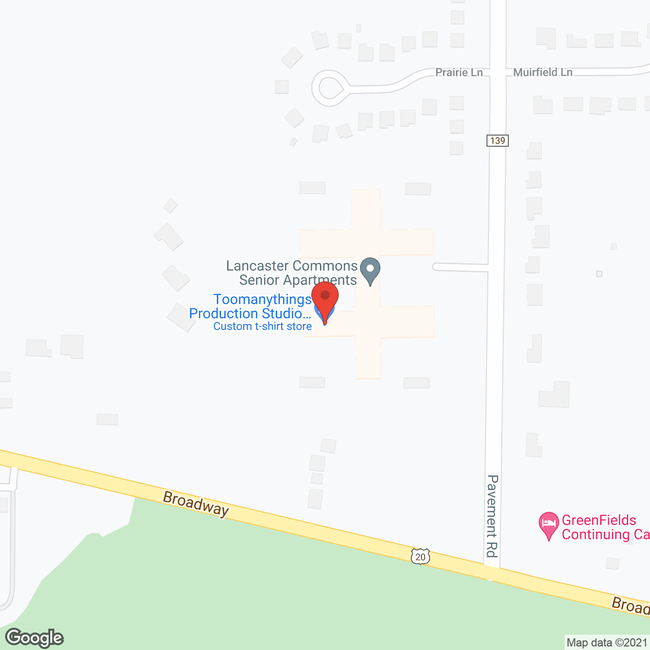 Lancaster Commons in google map