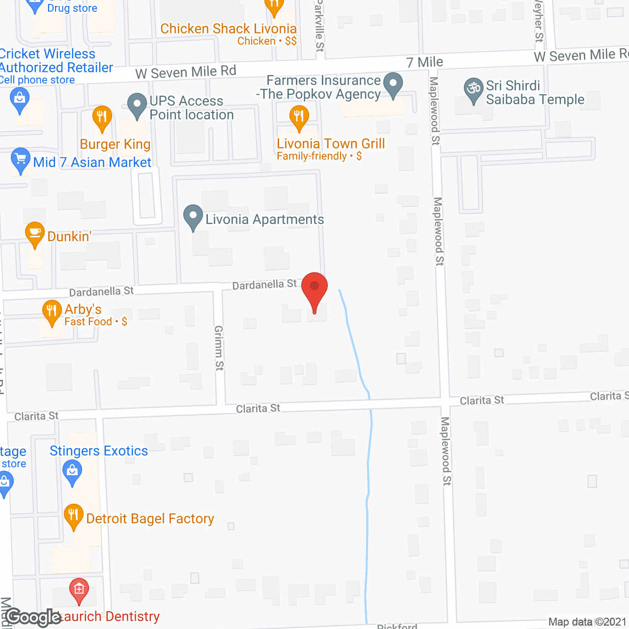 Livonia Adult Gentle Care in google map