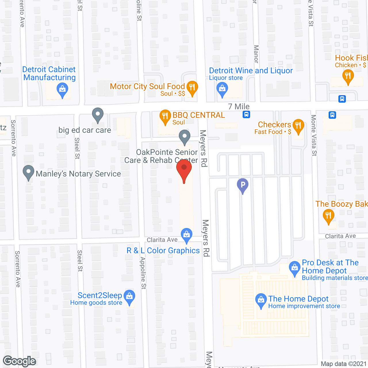 OakPointe Senior Care and Rehab Center in google map