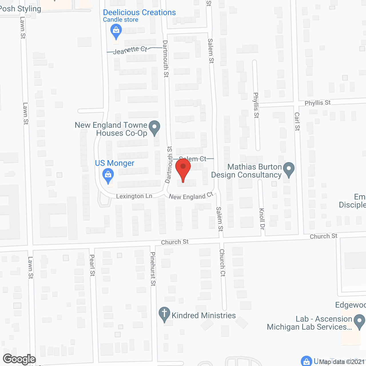 Roseville Townhouses Co-Op in google map