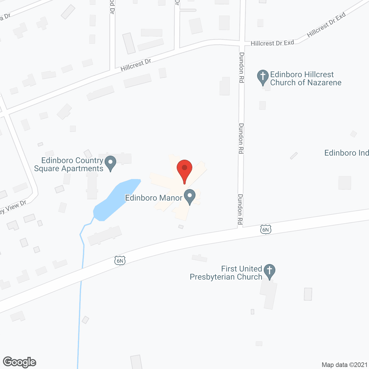 Edinboro Manor in google map