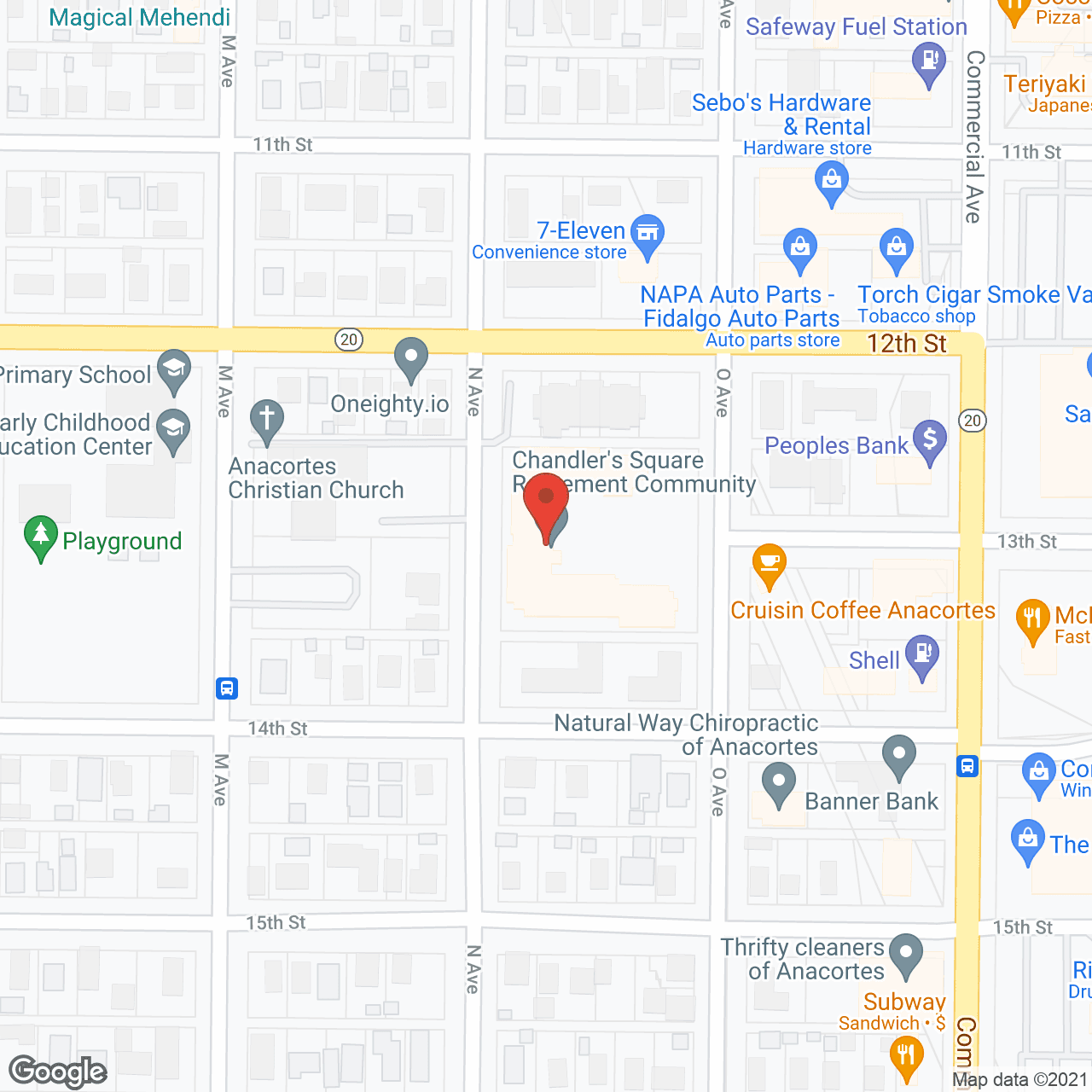 Chandler's Square in google map